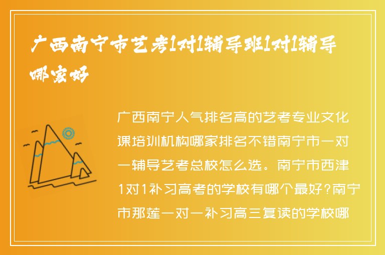 廣西南寧市藝考1對1輔導班1對1輔導哪家好