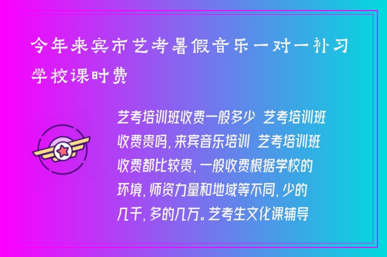 今年來賓市藝考暑假音樂一對一補習(xí)學(xué)校課時費