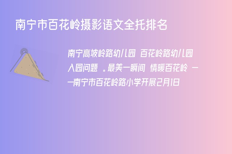 南寧市百花嶺攝影語文全托排名