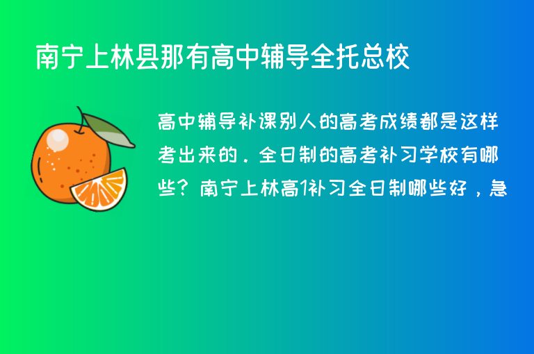 南寧上林縣那有高中輔導(dǎo)全托總校