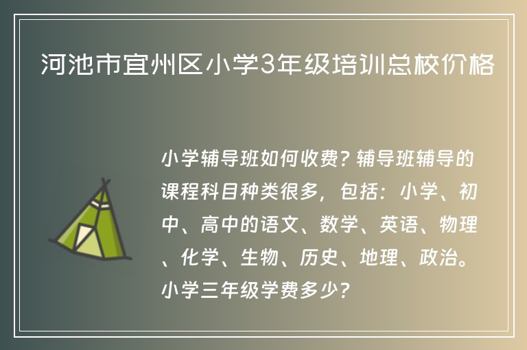 河池市宜州區(qū)小學(xué)3年級(jí)培訓(xùn)總校價(jià)格