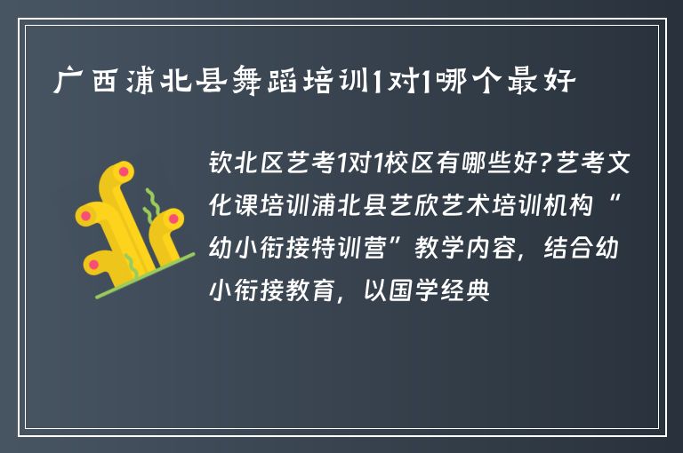 廣西浦北縣舞蹈培訓1對1哪個最好