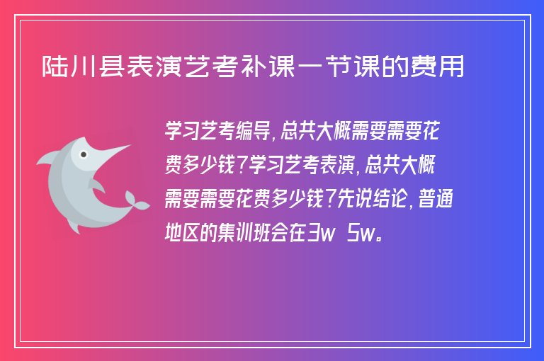 陸川縣表演藝考補課一節(jié)課的費用