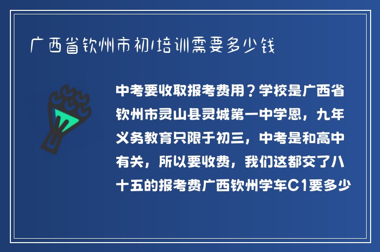 廣西省欽州市初1培訓(xùn)需要多少錢