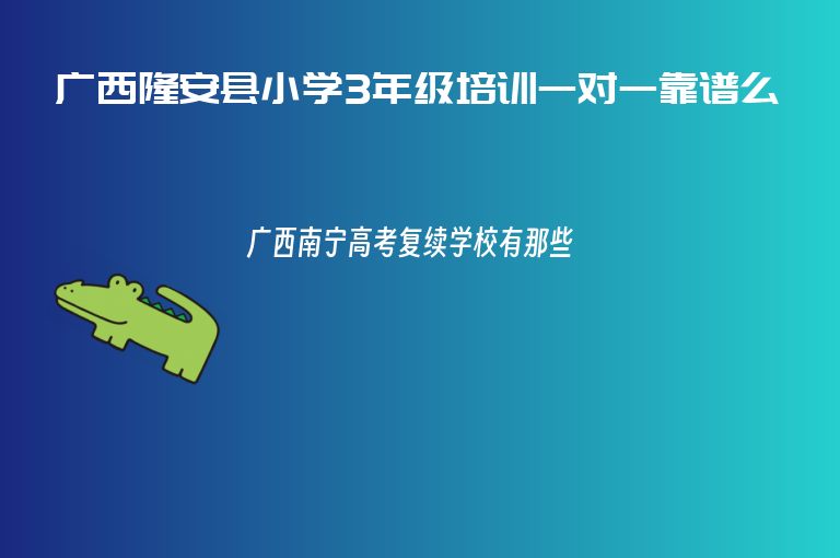 廣西隆安縣小學3年級培訓一對一靠譜么