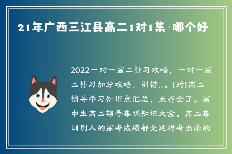 21年廣西三江縣高二1對(duì)1集訓(xùn)哪個(gè)好