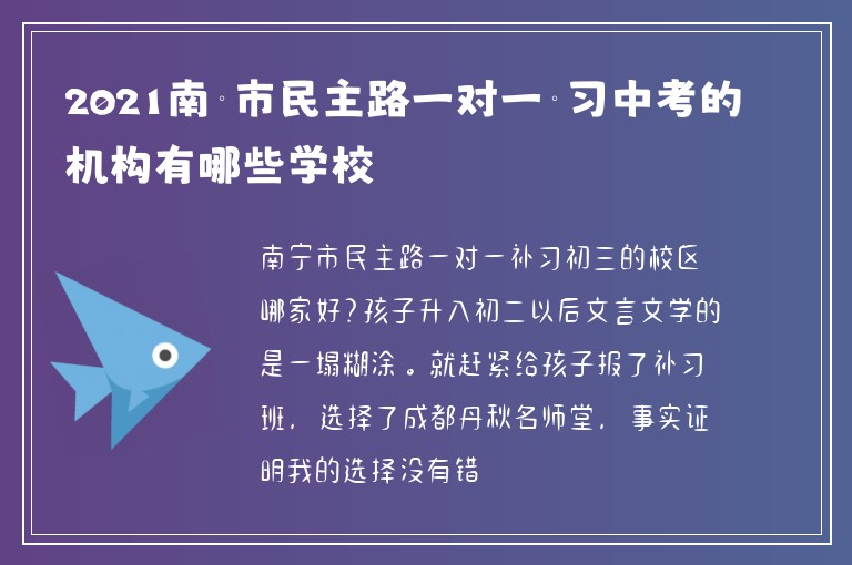 2021南寧市民主路一對(duì)一補(bǔ)習(xí)中考的機(jī)構(gòu)有哪些學(xué)校