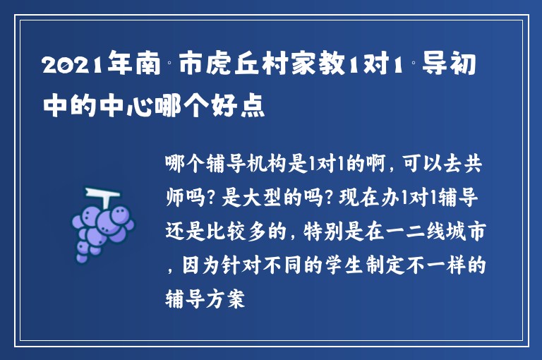 2021年南寧市虎丘村家教1對1輔導初中的中心哪個好點