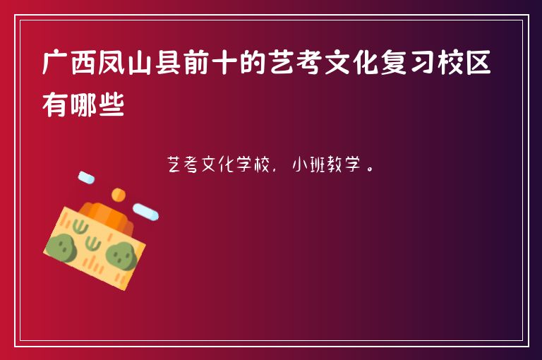 廣西鳳山縣前十的藝考文化復(fù)習(xí)校區(qū)有哪些