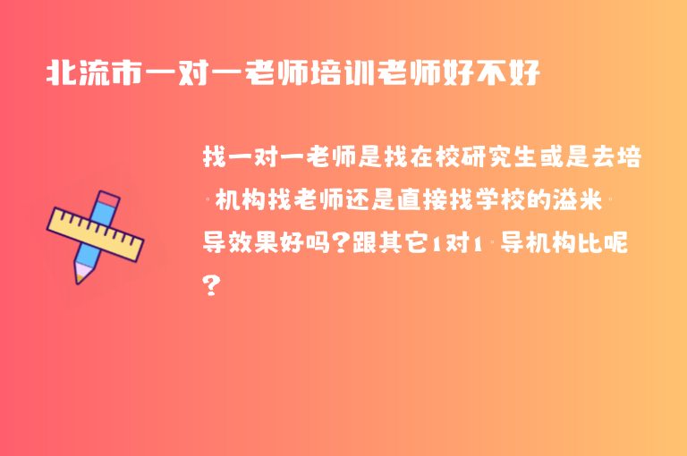 北流市一對一老師培訓(xùn)老師好不好