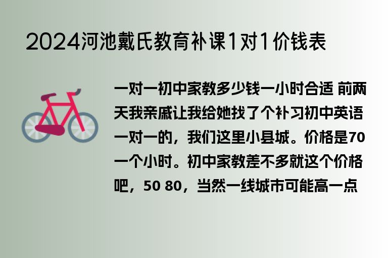 2024河池戴氏教育補課1對1價錢表