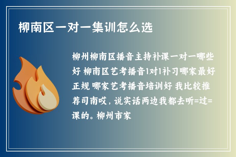 柳南區(qū)一對(duì)一集訓(xùn)怎么選