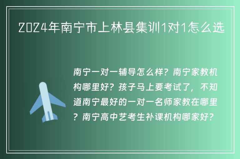 2024年南寧市上林縣集訓(xùn)1對1怎么選