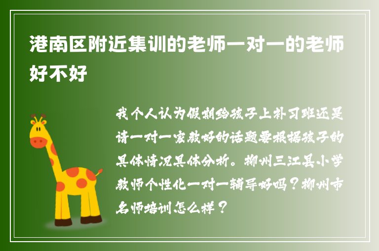 港南區(qū)附近集訓的老師一對一的老師好不好