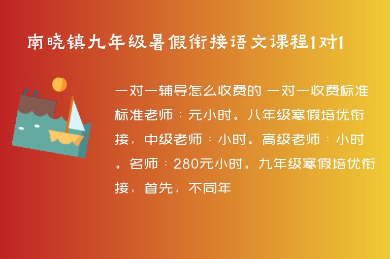 南曉鎮(zhèn)九年級暑假銜接語文課程1對1