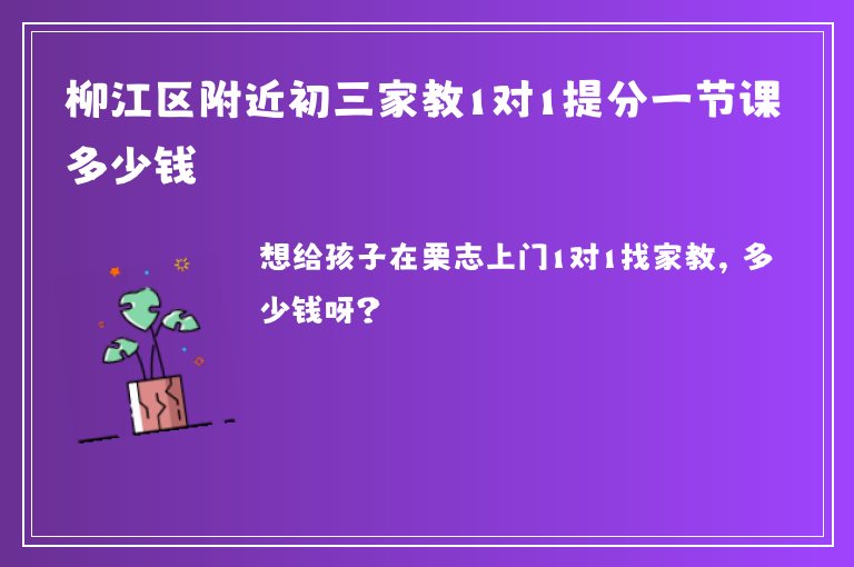 柳江區(qū)附近初三家教1對1提分一節(jié)課多少錢