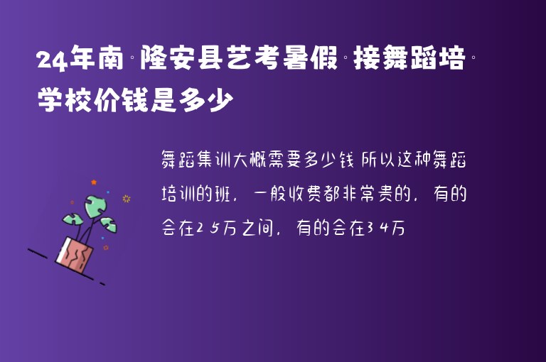 24年南寧隆安縣藝考暑假銜接舞蹈培訓(xùn)學(xué)校價錢是多少