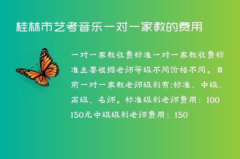 桂林市藝考音樂一對一家教的費用