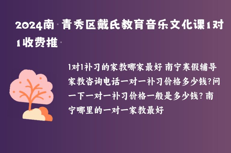 2024南寧青秀區(qū)戴氏教育音樂文化課1對1收費推薦