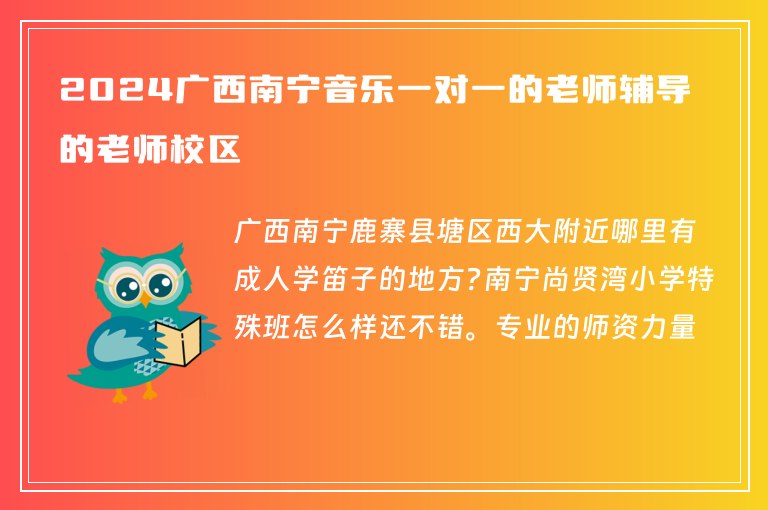 2024廣西南寧音樂一對一的老師輔導的老師校區(qū)