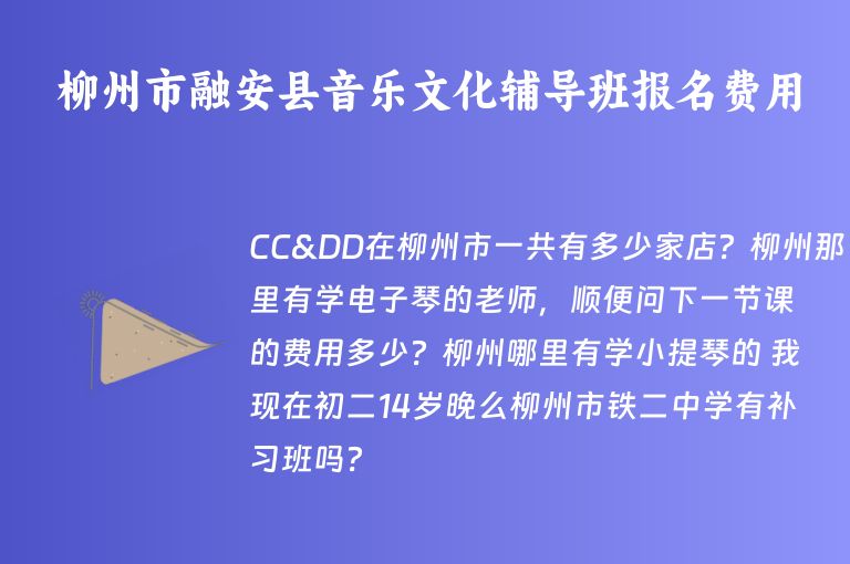 柳州市融安縣音樂文化輔導(dǎo)班報名費用