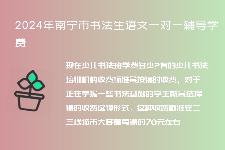 2024年南寧市書法生語文一對一輔導(dǎo)學(xué)費