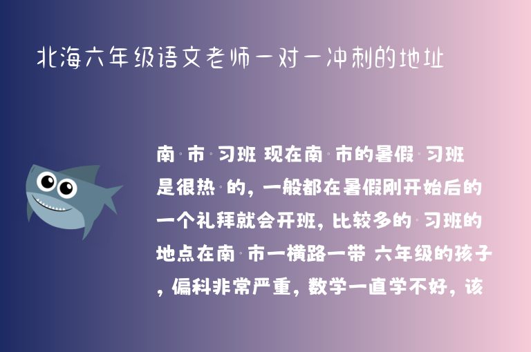 北海六年級語文老師一對一沖刺的地址