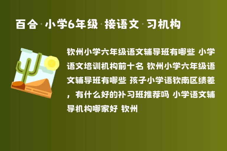 百合鎮(zhèn)小學(xué)6年級(jí)銜接語(yǔ)文補(bǔ)習(xí)機(jī)構(gòu)