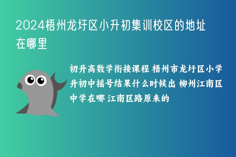 2024梧州龍圩區(qū)小升初集訓校區(qū)的地址在哪里