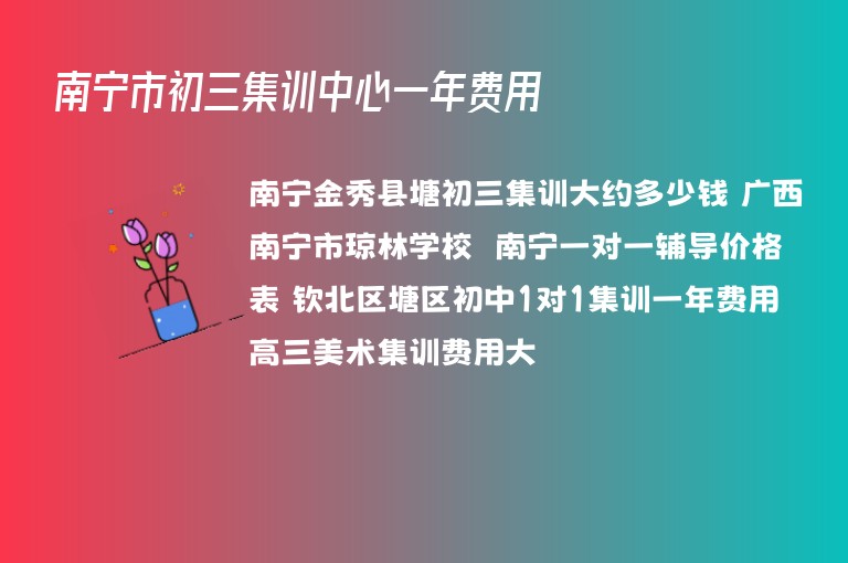 南寧市初三集訓(xùn)中心一年費(fèi)用