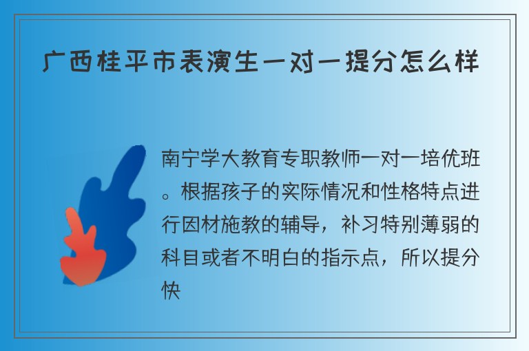 廣西桂平市表演生一對(duì)一提分怎么樣