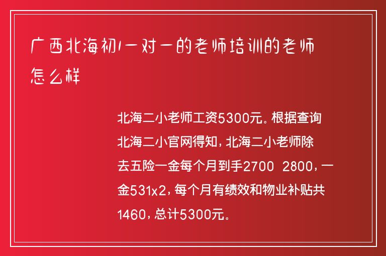 廣西北海初1一對一的老師培訓(xùn)的老師怎么樣