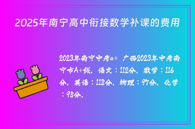 2025年南寧高中銜接數(shù)學(xué)補(bǔ)課的費(fèi)用