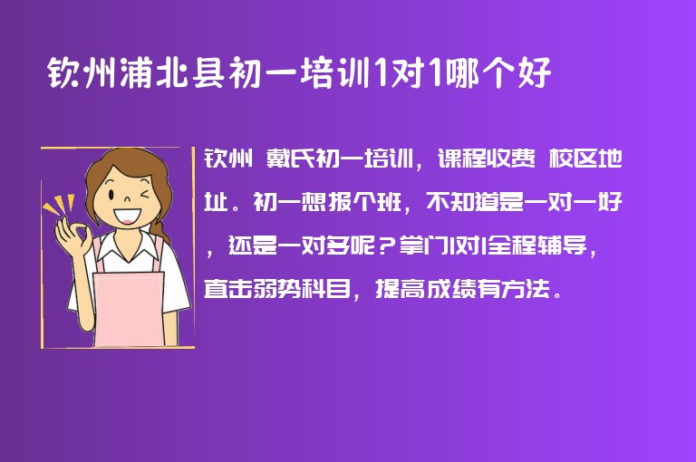 欽州浦北縣初一培訓1對1哪個好