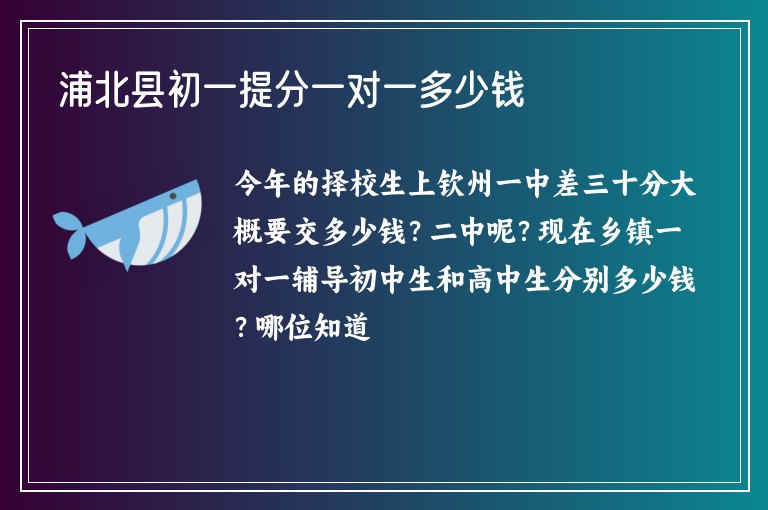 浦北縣初一提分一對(duì)一多少錢