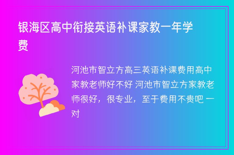 銀海區(qū)高中銜接英語補課家教一年學費