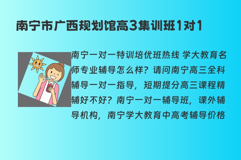 南寧市廣西規(guī)劃館高3集訓班1對1