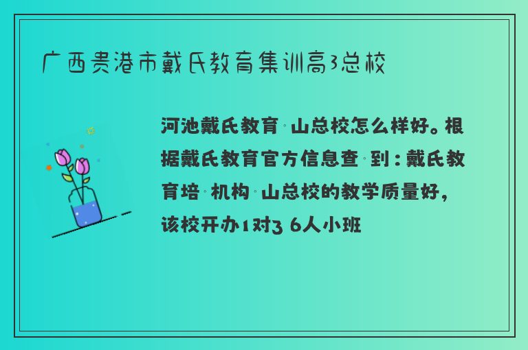 廣西貴港市戴氏教育集訓(xùn)高3總校