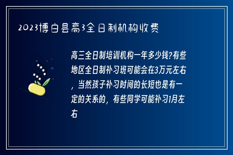 2023博白縣高3全日制機(jī)構(gòu)收費(fèi)