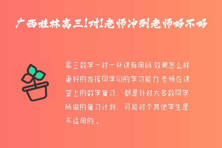 廣西桂林高三1對1老師沖刺老師好不好