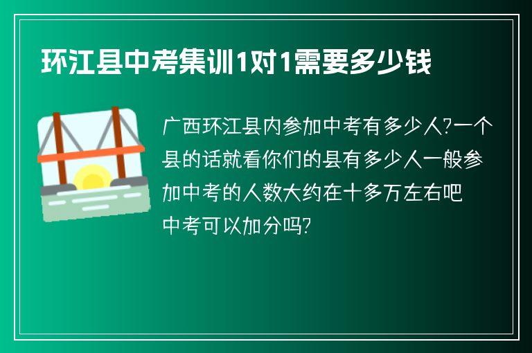 環(huán)江縣中考集訓(xùn)1對1需要多少錢