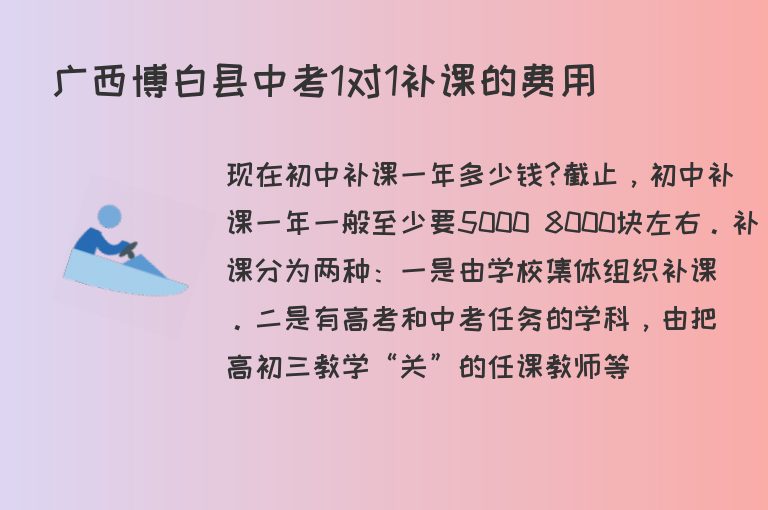 廣西博白縣中考1對1補課的費用