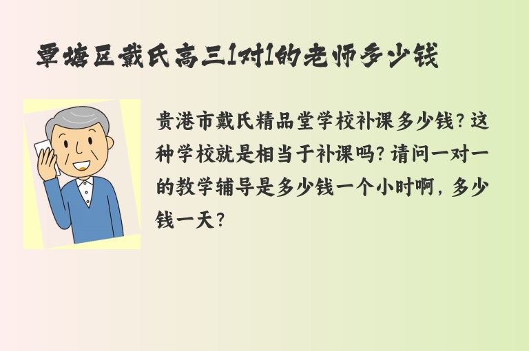 覃塘區(qū)戴氏高三1對1的老師多少錢