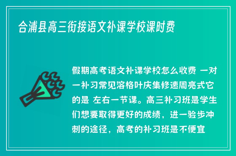 合浦縣高三銜接語文補(bǔ)課學(xué)校課時(shí)費(fèi)