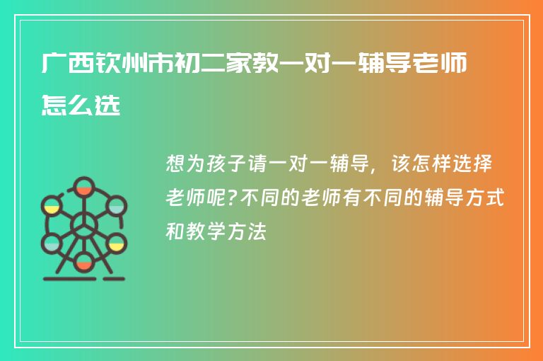 廣西欽州市初二家教一對一輔導老師怎么選