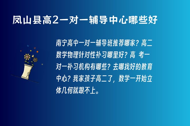 鳳山縣高2一對一輔導(dǎo)中心哪些好