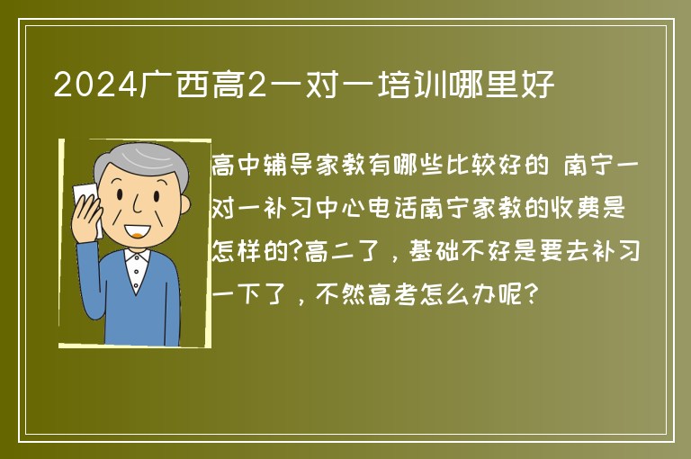 2024廣西高2一對(duì)一培訓(xùn)哪里好