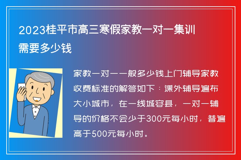 2023桂平市高三寒假家教一對一集訓需要多少錢