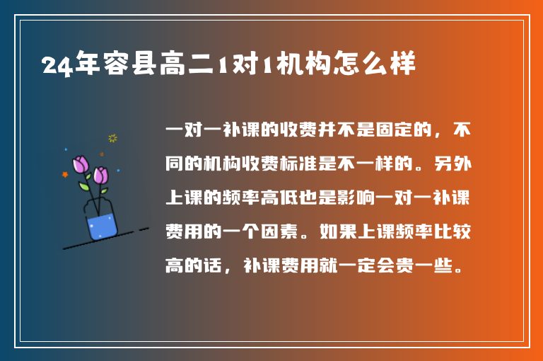 24年容縣高二1對1機(jī)構(gòu)怎么樣